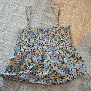 American Eagle Floral Smocked Top